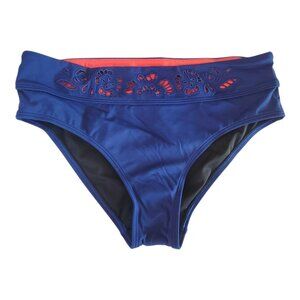 Venus Womens Swim Bottoms Blue Pink Size 6 Lace Floral Detail NWOT